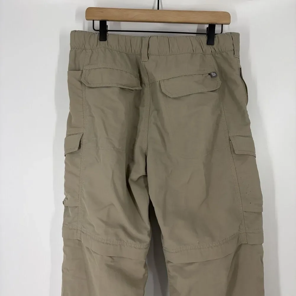 The North Face Pants Medium Mens Khaki Convertible Zip Off Cargo Nylon Outdoor